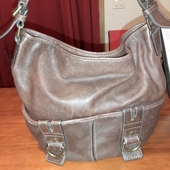 Vintage Tommy Hilfiger Designer Real Leather Dark Brown Mid-Sized Shoulder Bag - Picture 4 of 6